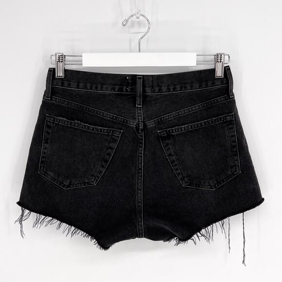 AGOLDE Parker Vintage Cut Off Denim Shorts Women’s Size 24 Crash Black - Picture 5 of 5